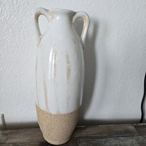 Hobby Lobby White and Tan Vase
